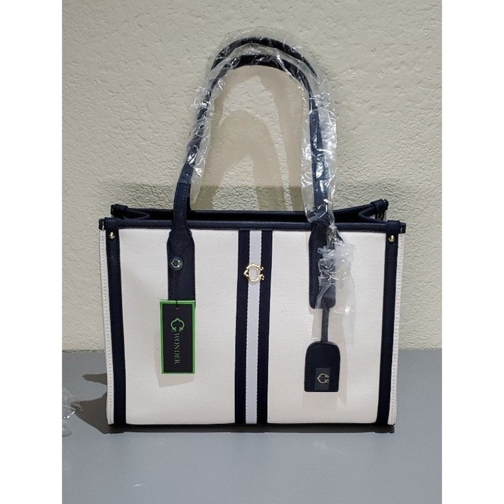 COPY - C. Wonder womens adult eden shopper tote bag (white & blue)